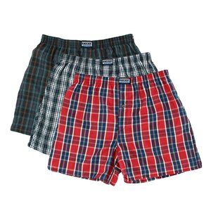 3 pair Men's Knocker Boxers 3X Assorted Plaid colors.